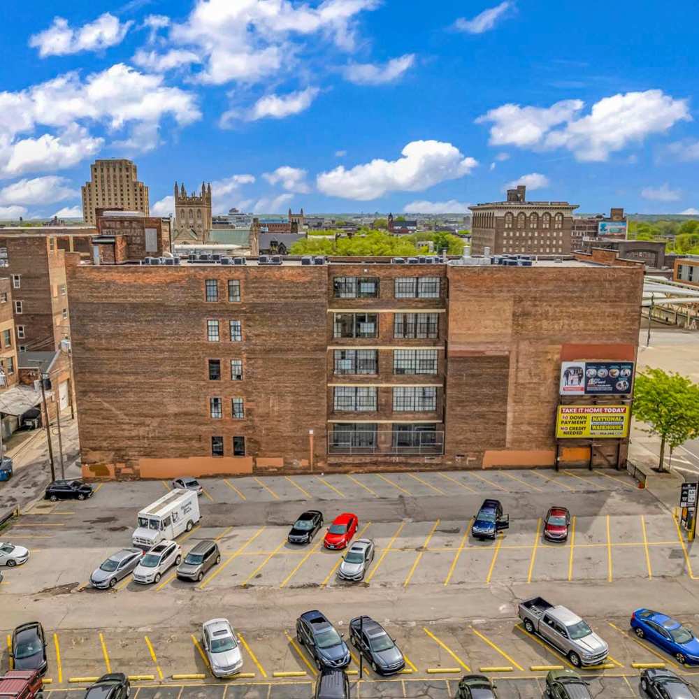 Building exterior at Prospect Yard in Cleveland, Ohio 