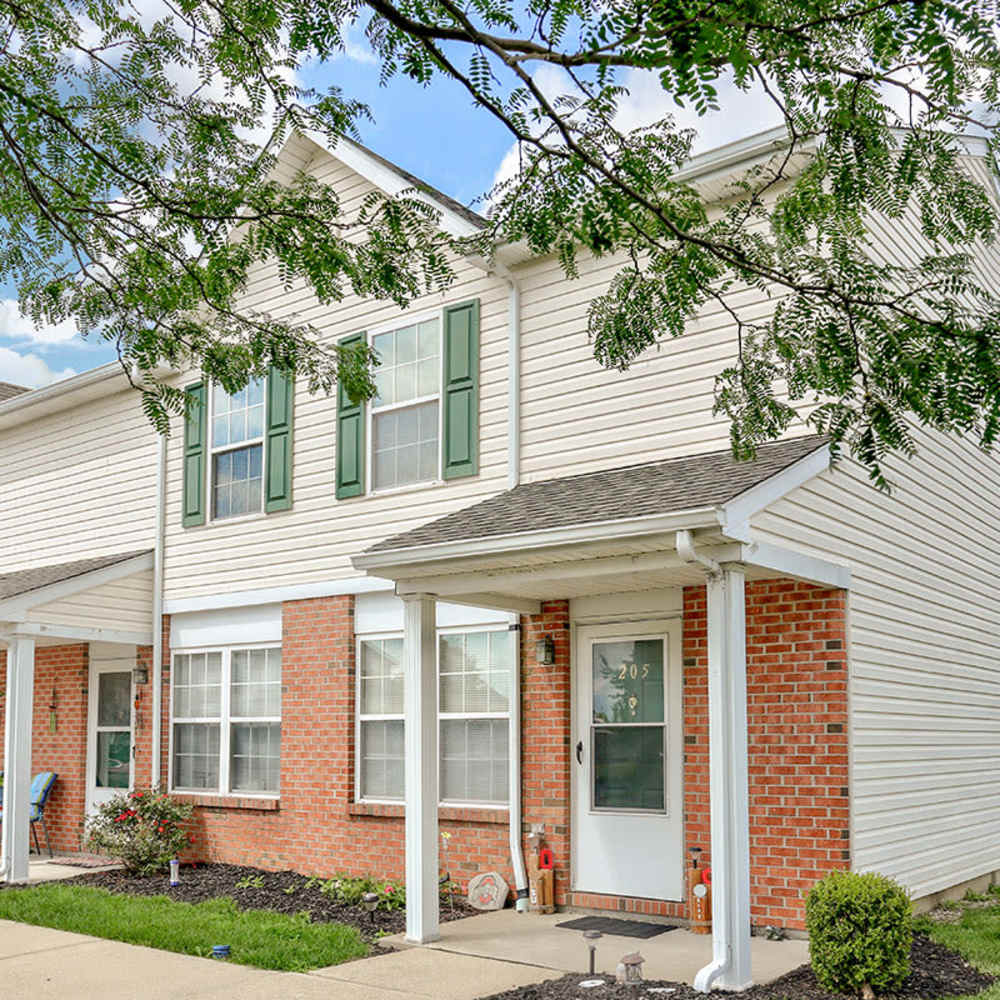 Exterior view of apartment entrance at Partridge Place in Paulding, Ohio