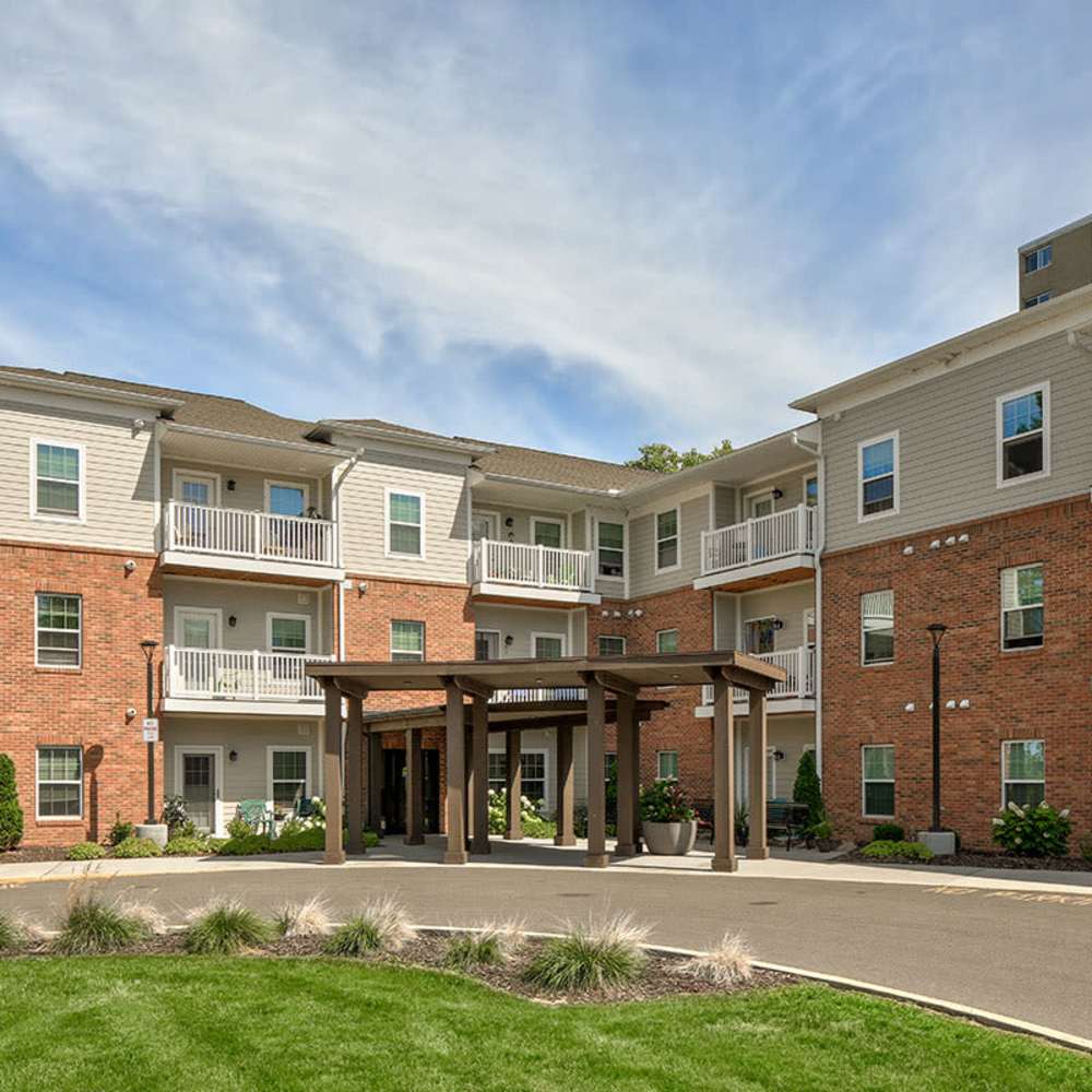 Exterior view of the building at Willoughbeach Terrace Senior Living in Willowick, Ohio 