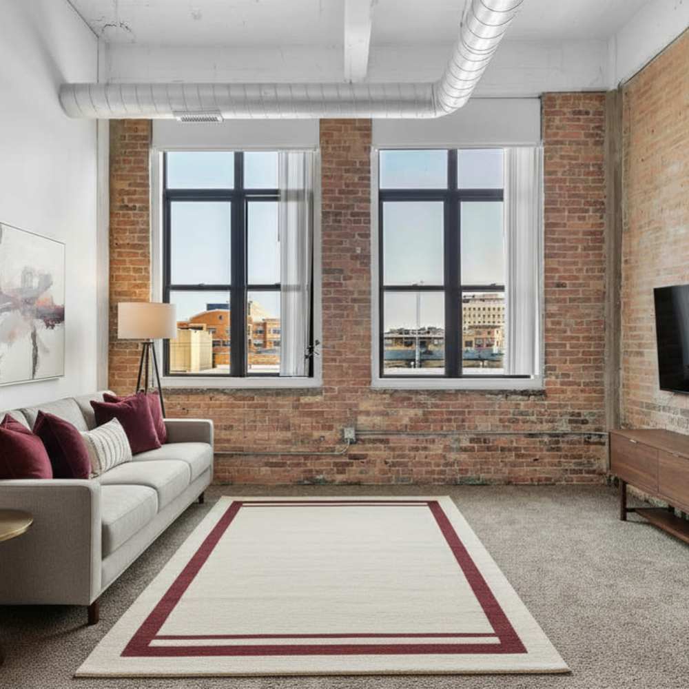Spacious bedroom with windows at 700 Lofts in Milwaukee, Wisconsin
