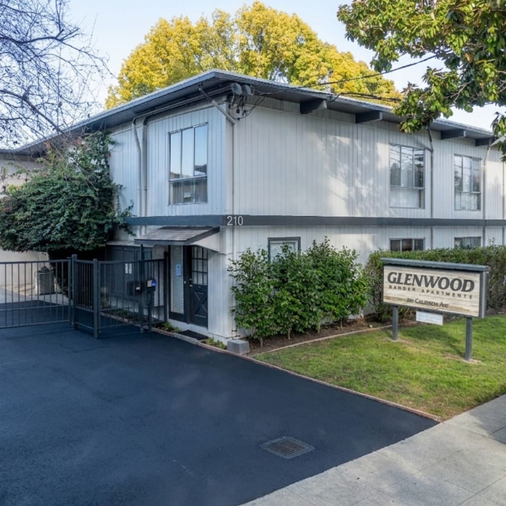 Community entrance at Glenwood Garden Apartments in Mountain View, California