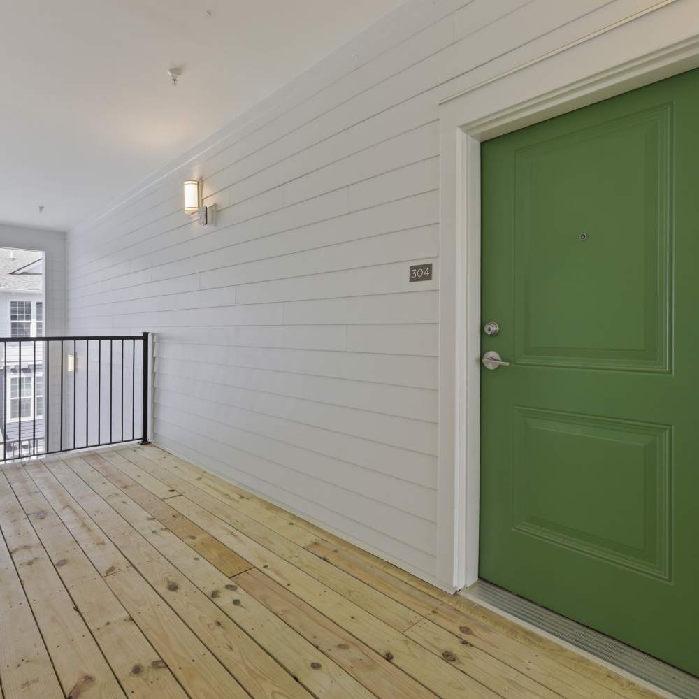Front door of unit at The Warwick at Foundry Creek in Richmond, VA