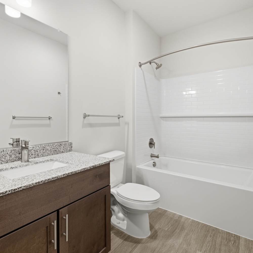 Bathroom with tub at The Warwick at Foundry Creek in Richmond, VA