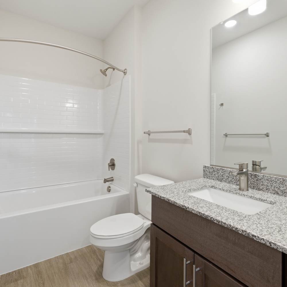 Bathroom with tub at The Warwick at Foundry Creek in Richmond, VA