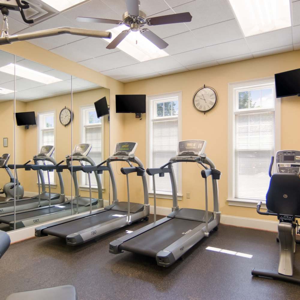 Fitness center with treadmills at Waverly Place in Louisa, Virginia