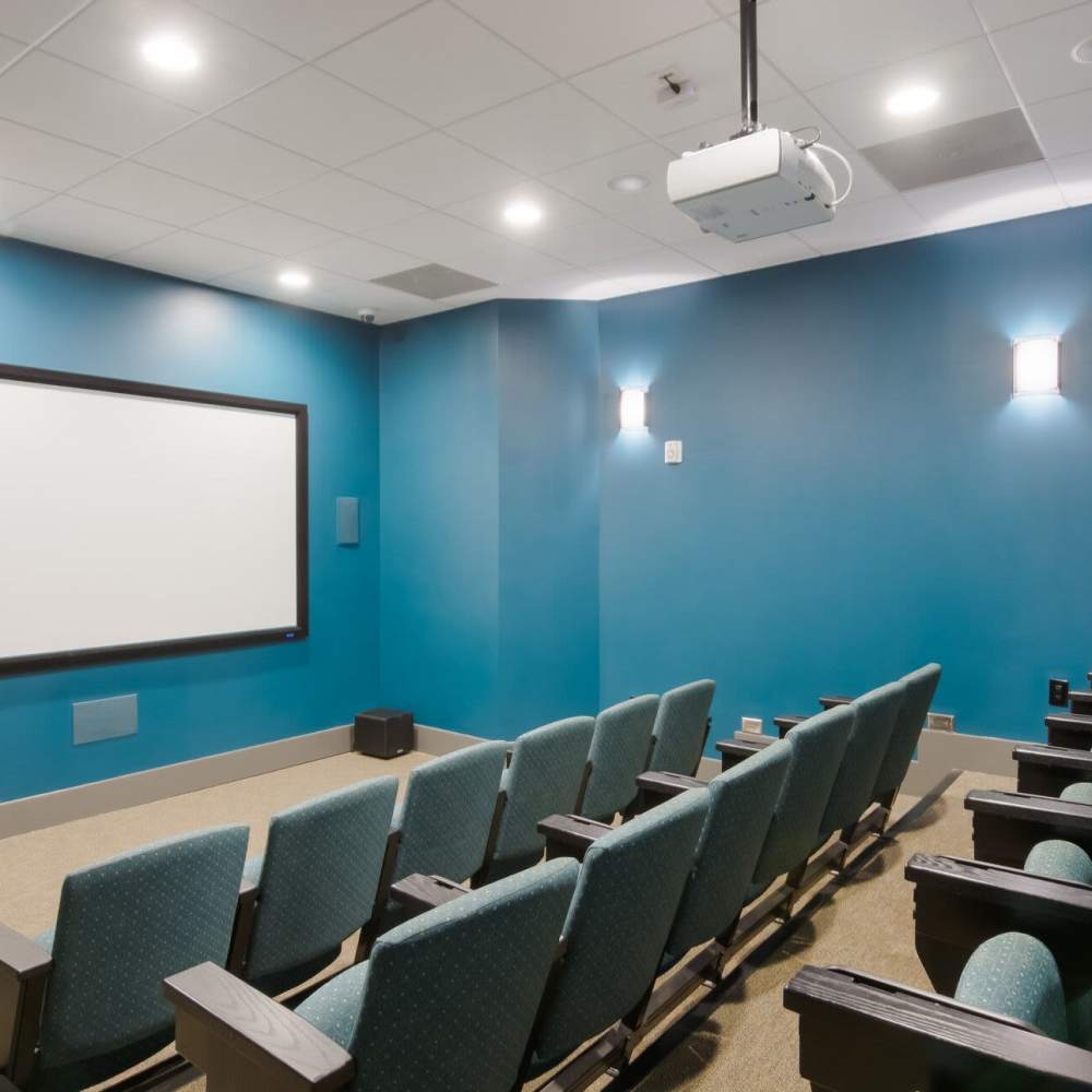 Community movie theater  at The Apartments at Goose Creek in Fishersville, Virginia 