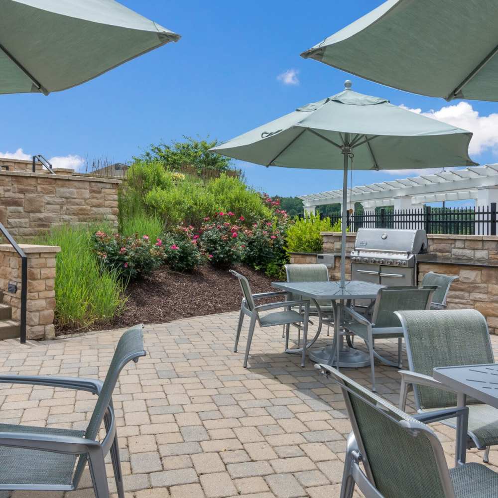Outside seating area at The Apartments at Goose Creek in Fishersville, Virginia