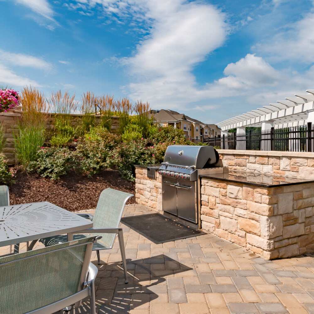 Outside grilling station at The Apartments at Goose Creek in Fishersville, Virginia