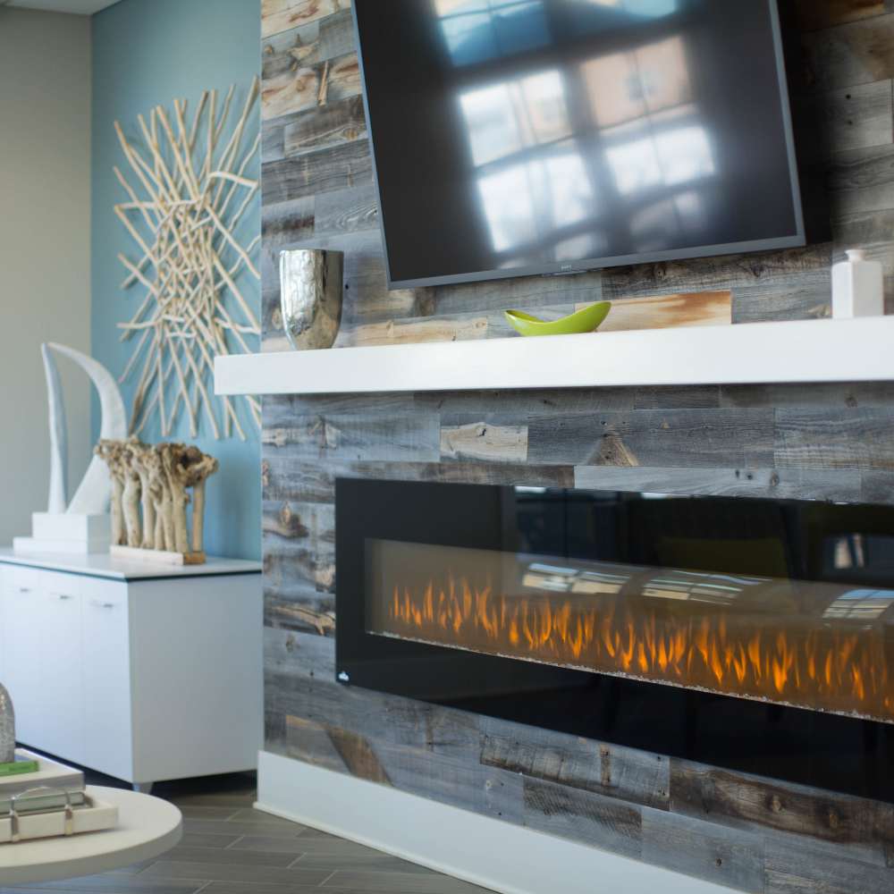 Fireplace  at The Apartments at Goose Creek in Fishersville, Virginia
