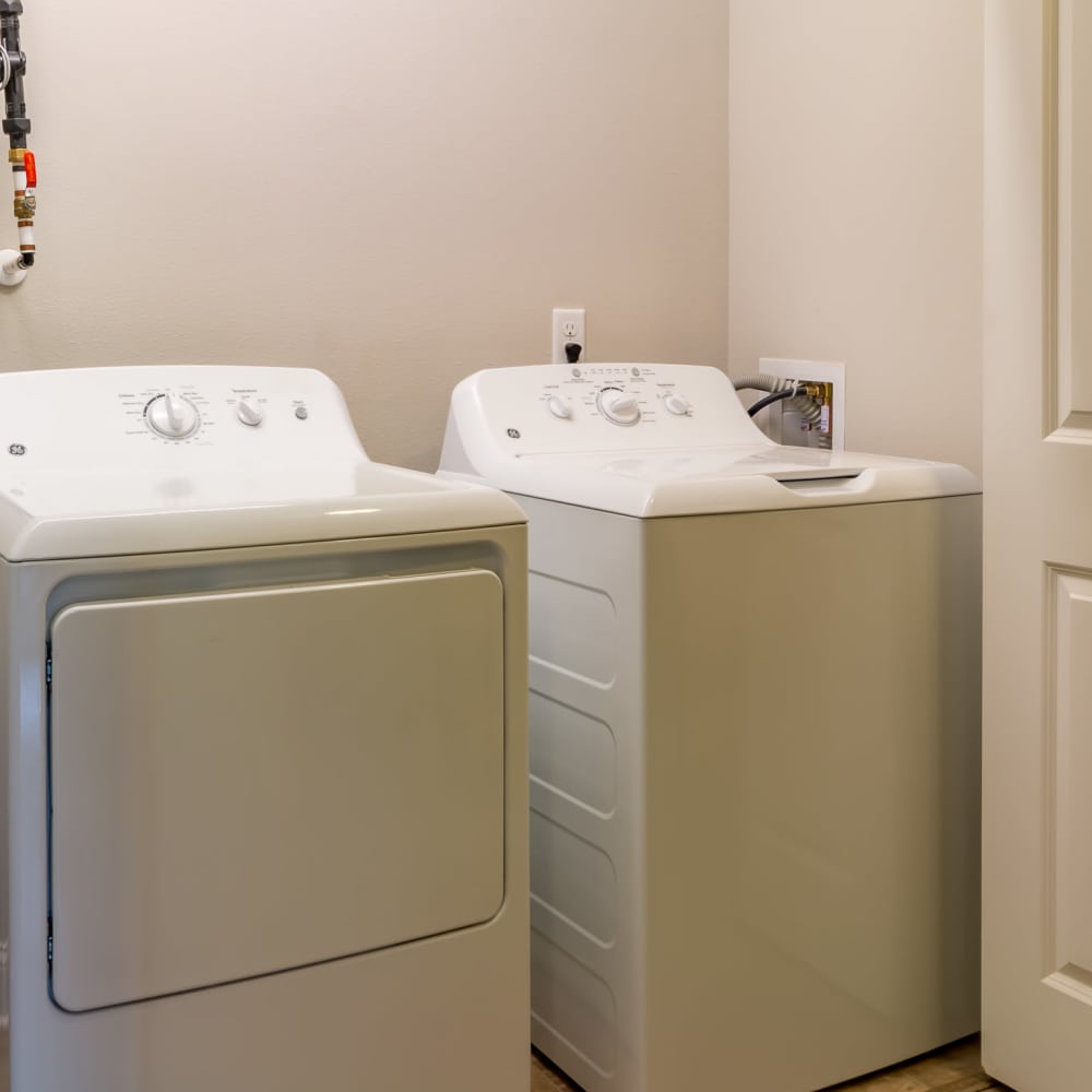 Laundry appliances at Stonegate at the Crossroads in Zion Crossroads, Virginia