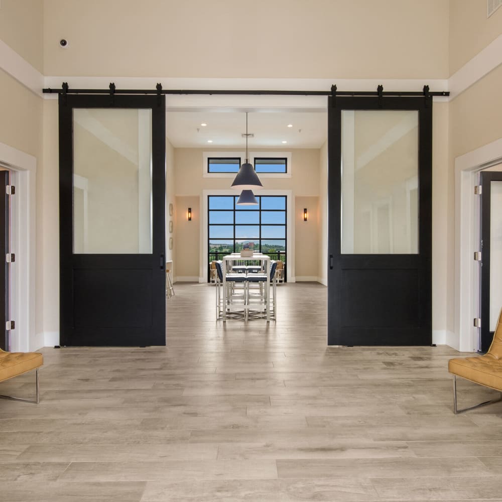 Lobby area at The Adams at Peppers Ferry in Christiansburg, Virginia