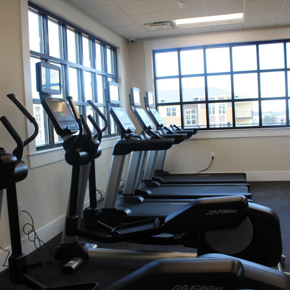 Spacious fitness center at The Adams at Peppers Ferry in , Virginia
