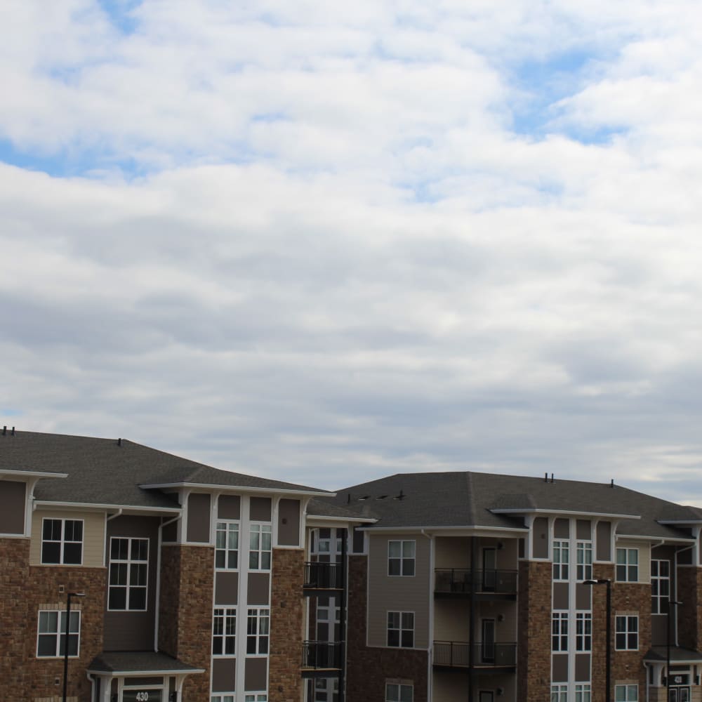Building exterior at The Adams at Peppers Ferry in Christiansburg, Virginia