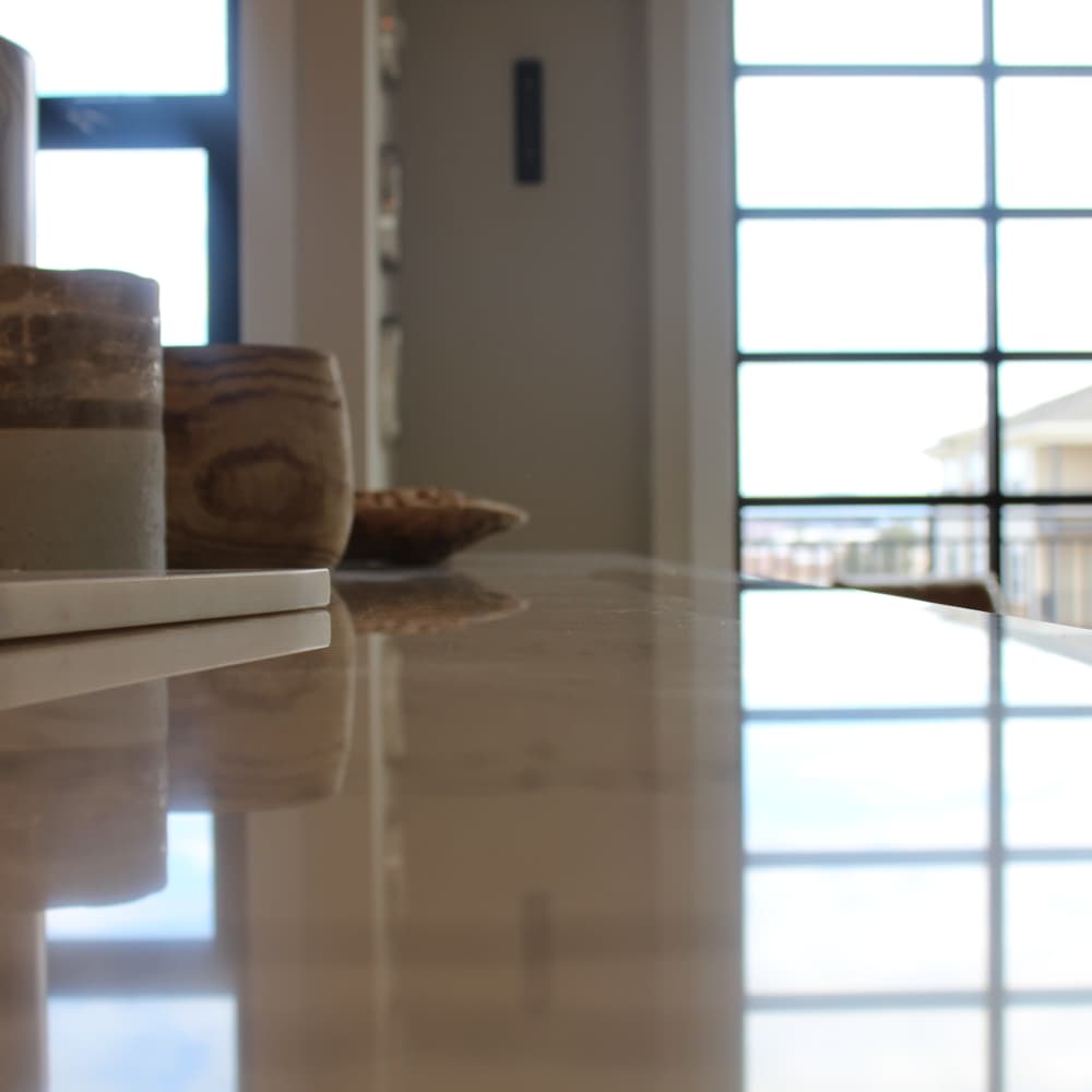 Clubhouse kitchen countertop at The Adams at Peppers Ferry in Christiansburg, Virginia