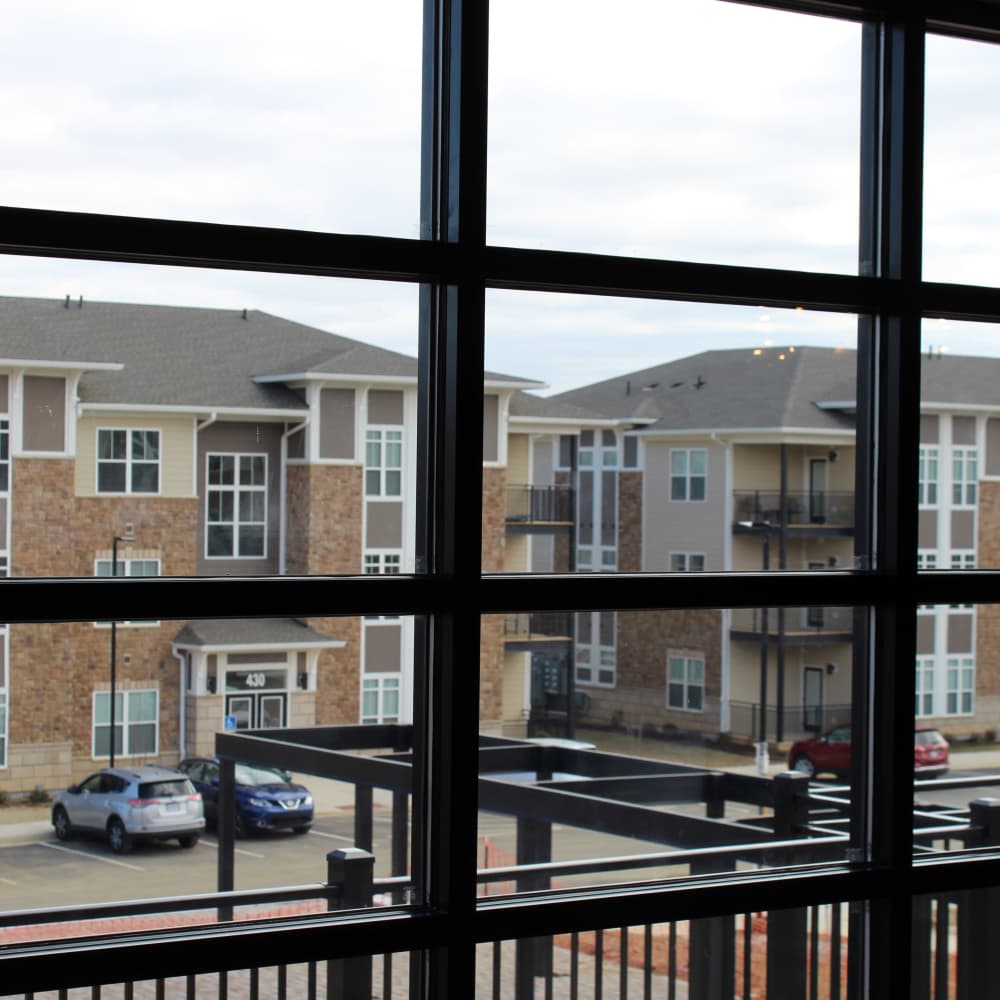Community view fro window at The Adams at Peppers Ferry in Christiansburg, Virginia