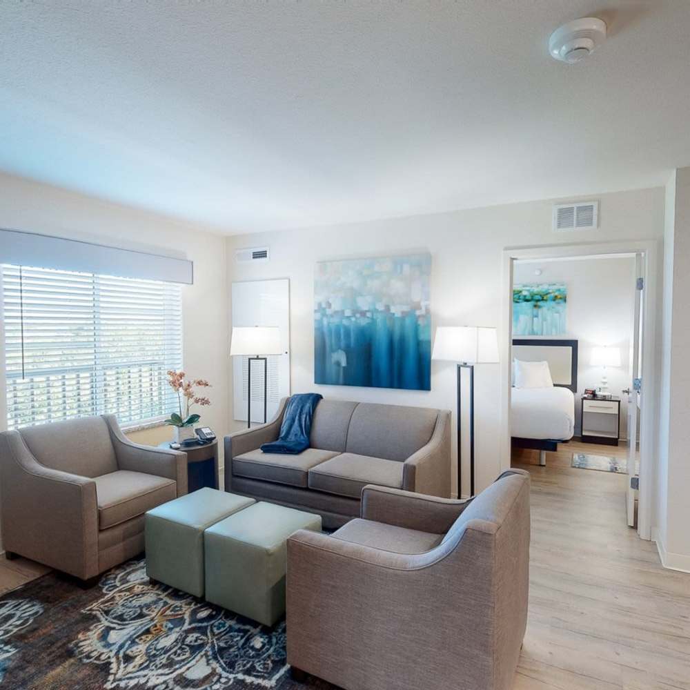 Cream color sofa at WaterWalk Raleigh - RTP in Morrisville, North Carolina