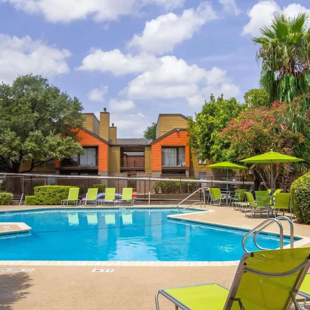 Pool near apartment at Barcelo Apartment Homes in San Antonio, Texas