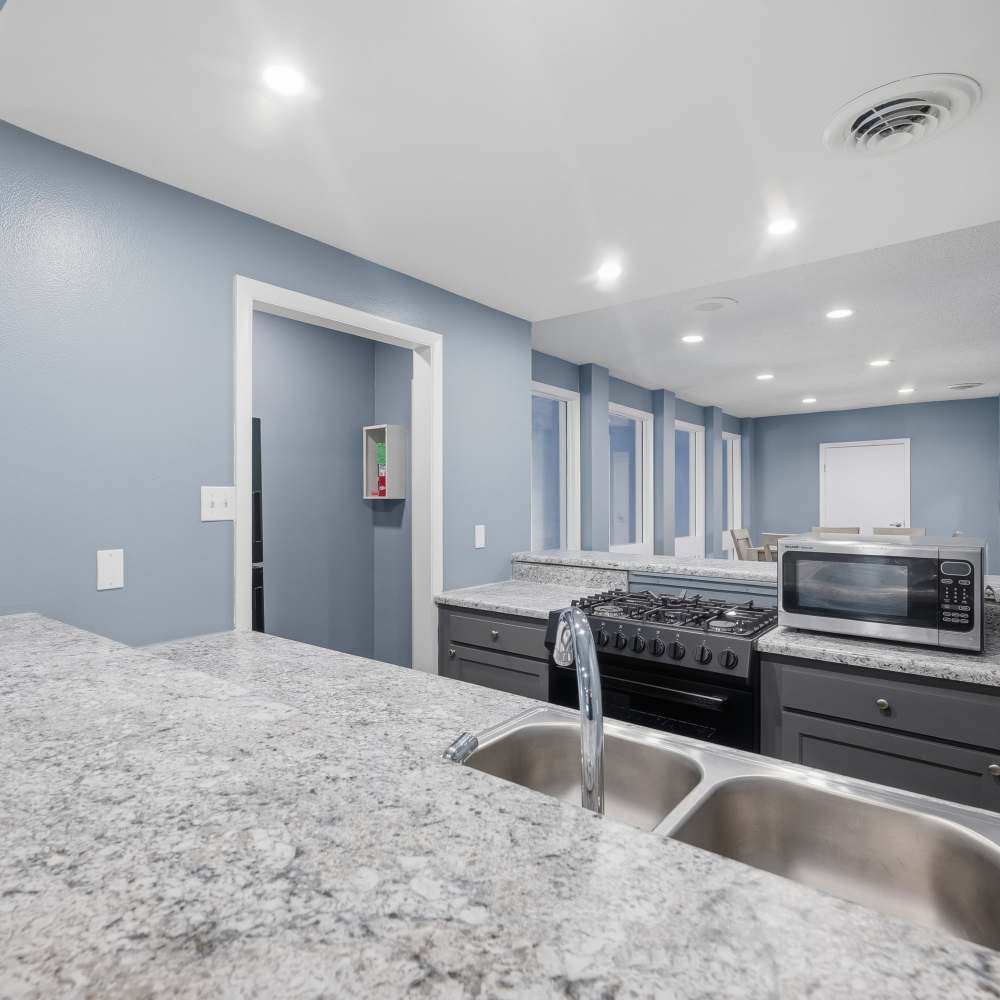 Community Kitchenette at Village Green Apartments in Chesterfield, Missouri