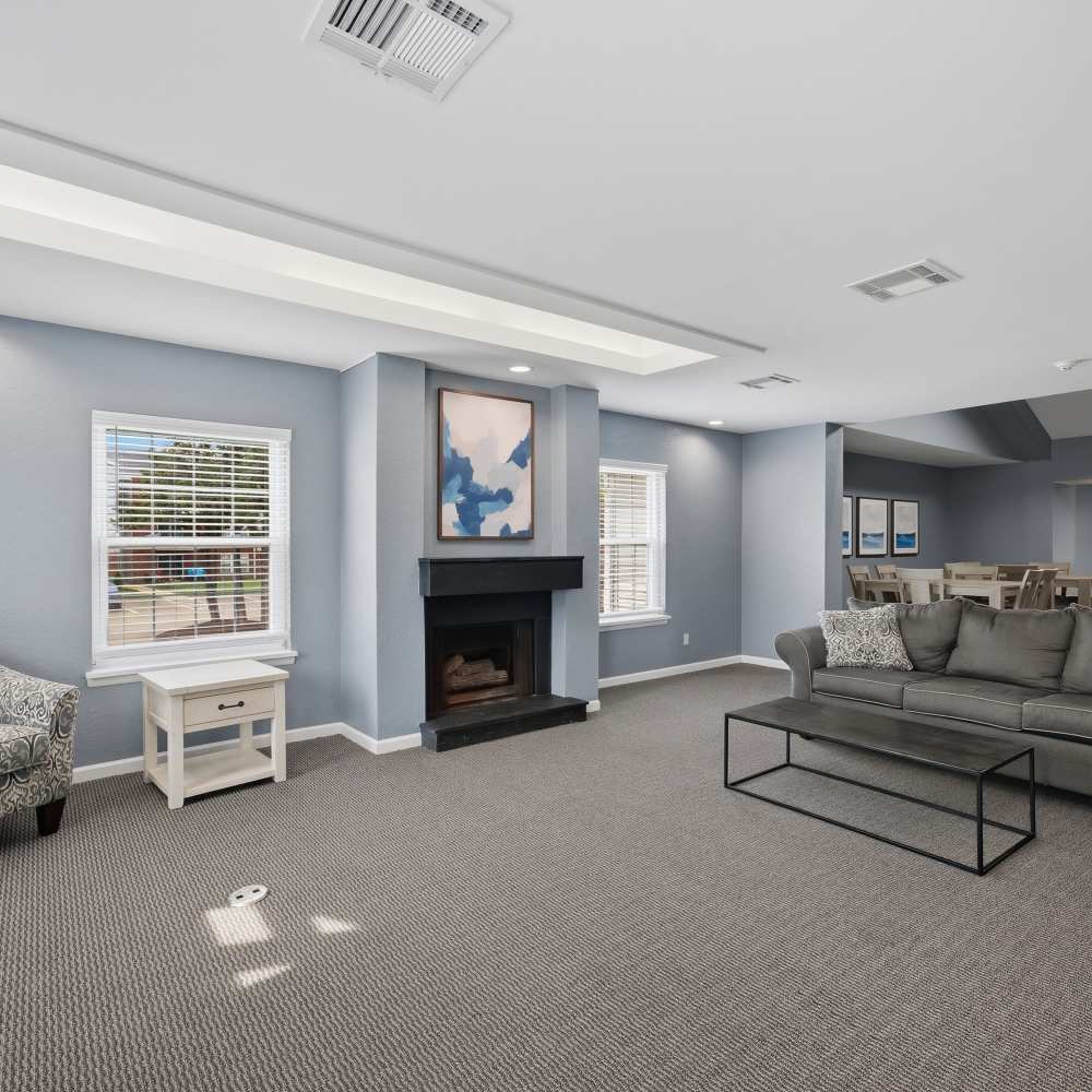 lounge area at Village Green Apartments in Chesterfield, Missouri