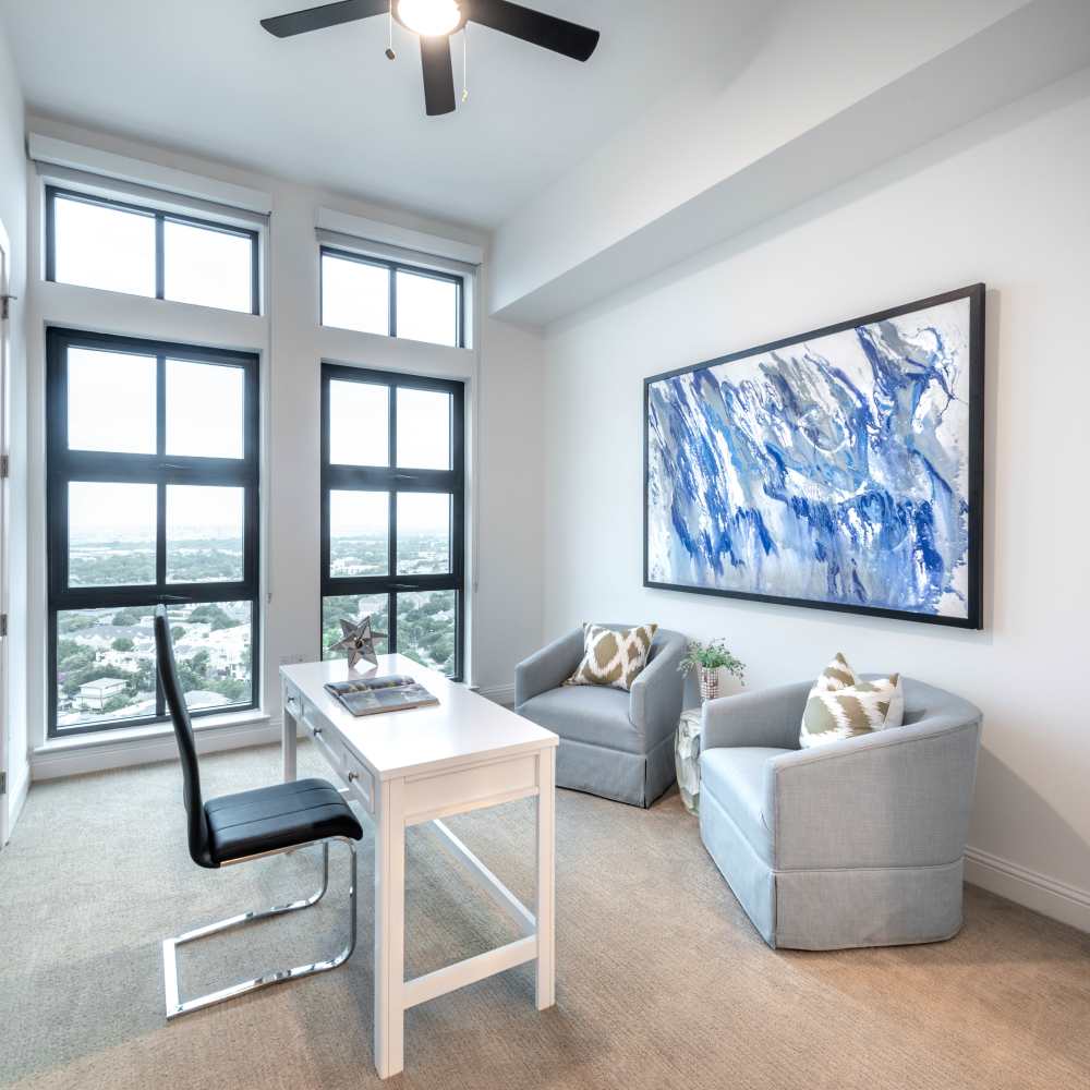 Bright office space with large windows at Novel Turtle Creek in Dallas, Texas