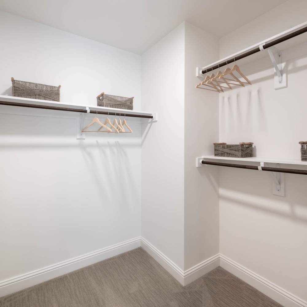 Spacious walk-in closet at Novel Turtle Creek in Dallas, Texas