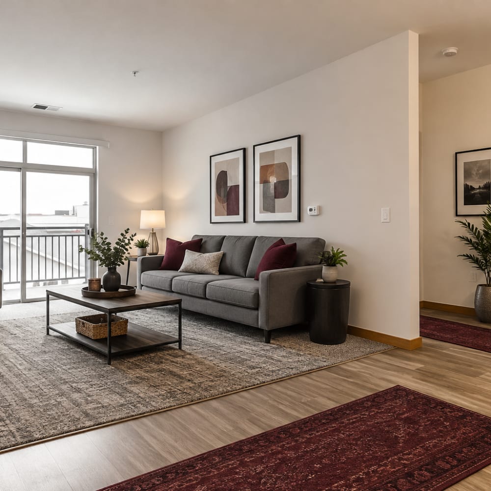 Living room at Cudahy, Wisconsin at Layton Square