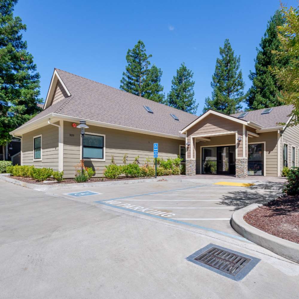 Outside the clubhouse at Bridges at San Ramon in San Ramon, California