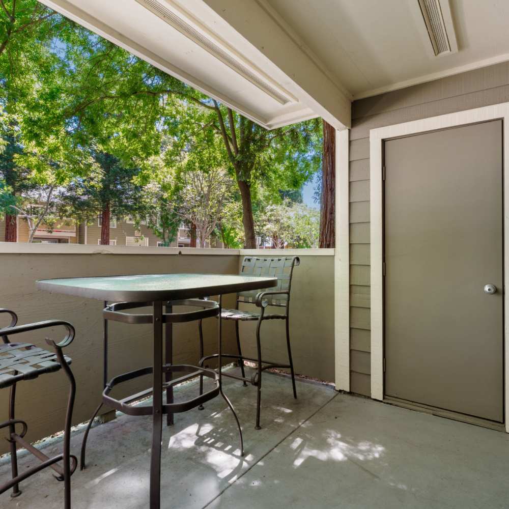 Private patio at Bridges at San Ramon in San Ramon, California