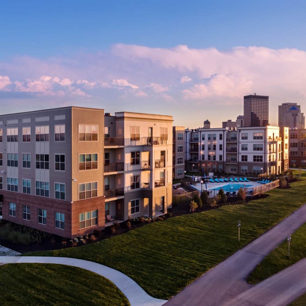 Sunset at Water Street Apartments in Dayton, Ohio