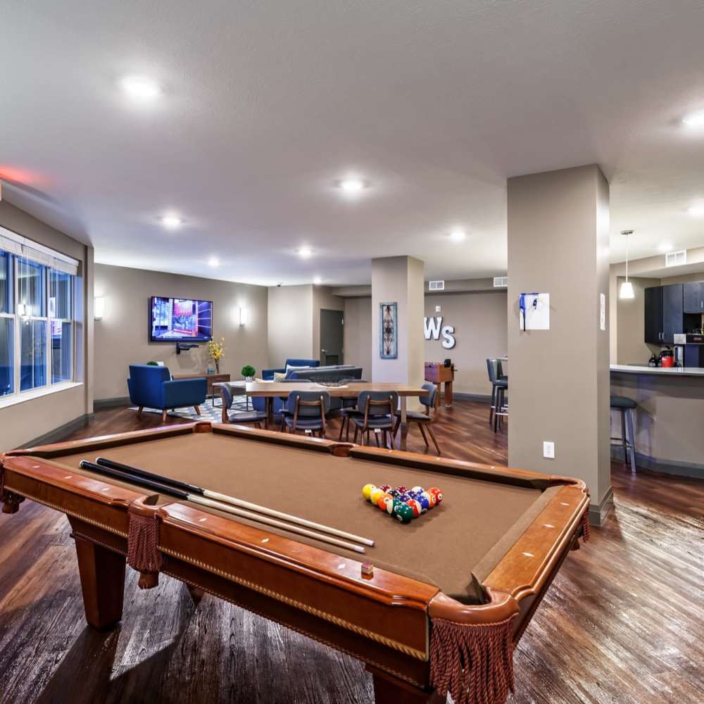 Pool table at Water Street Apartments in Dayton, Ohio