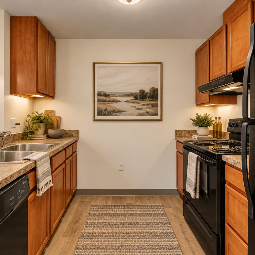 Kitchen at Residences on Main in Twin Lakes, Wisconsin