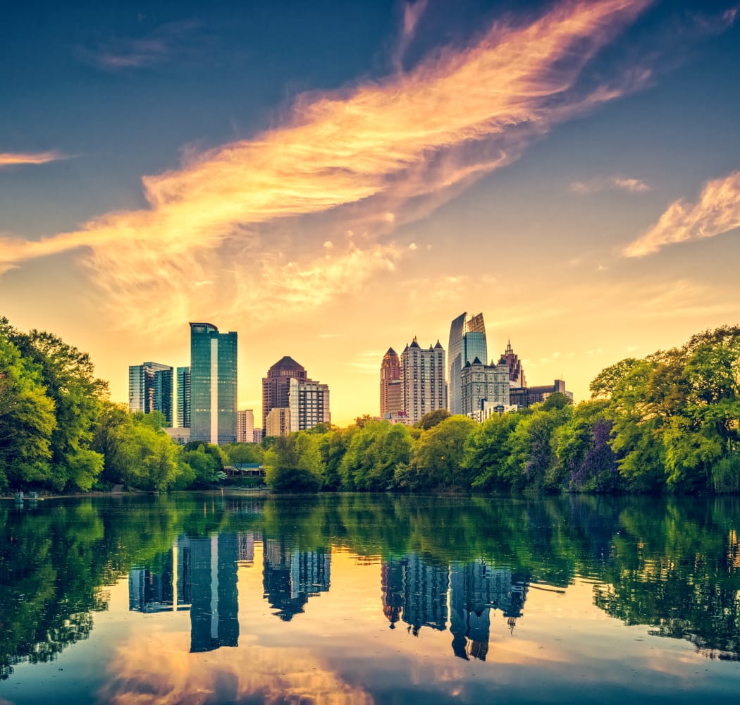 Beautiful sunset over Atlanta, GA