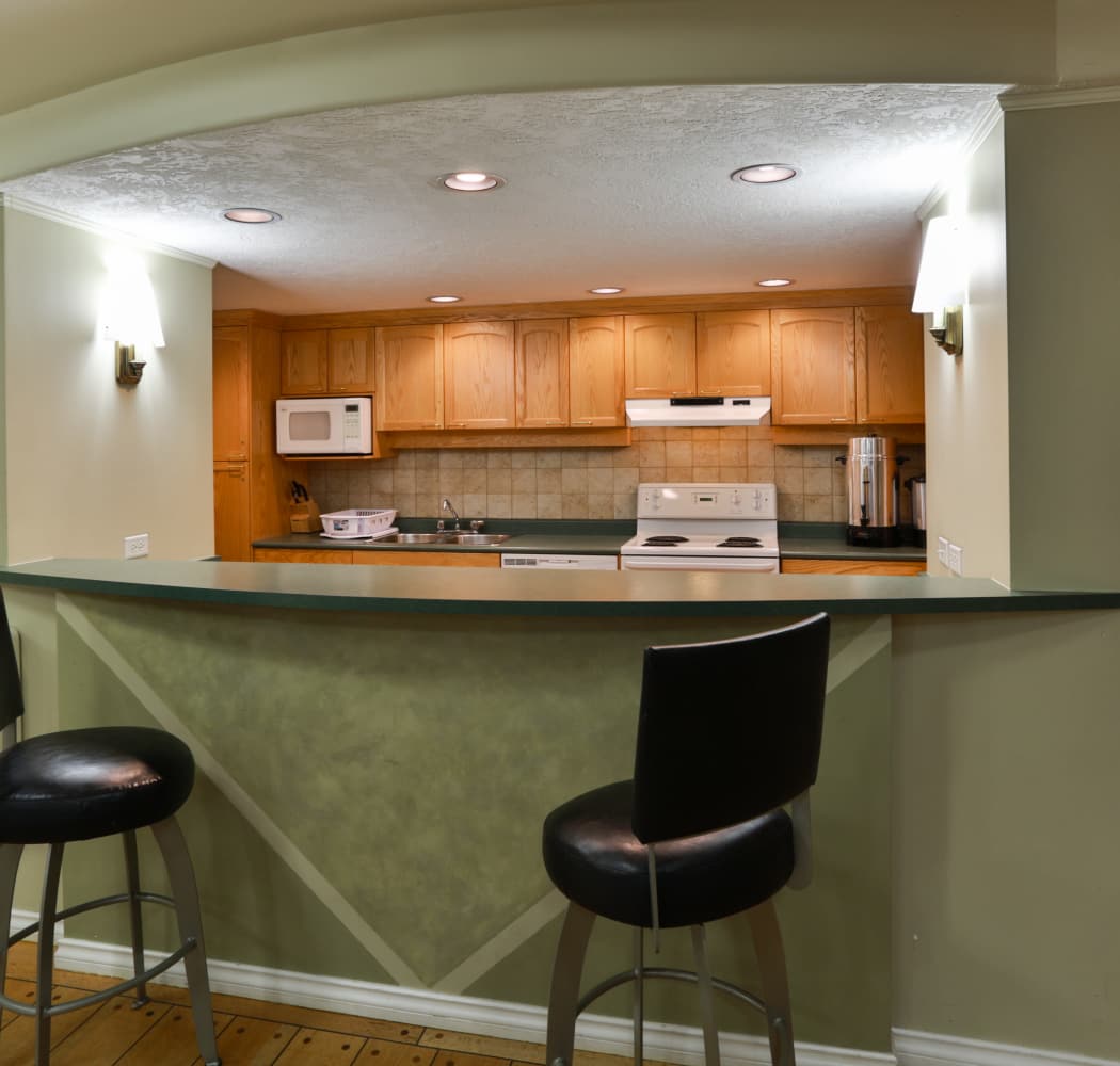 Communal bar at Fraser Tolmie Apartments in Victoria