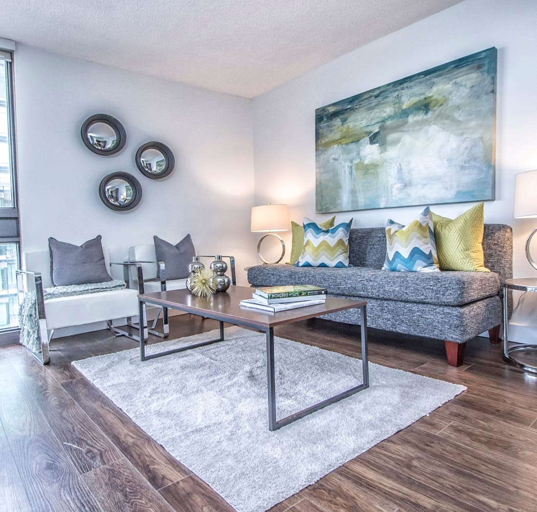 57 Charles at Bay living room in Toronto