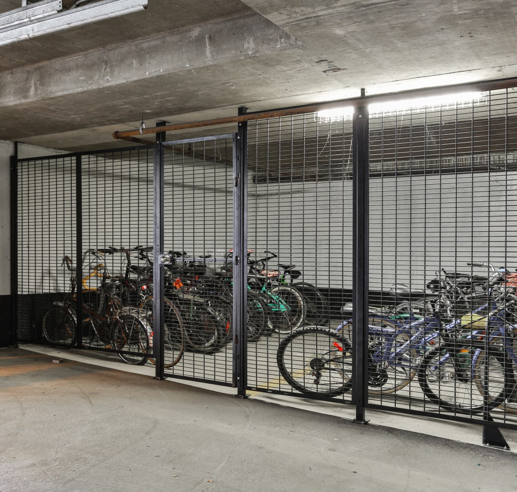 Underground secure bike storage at Dunway Court in Vancouver