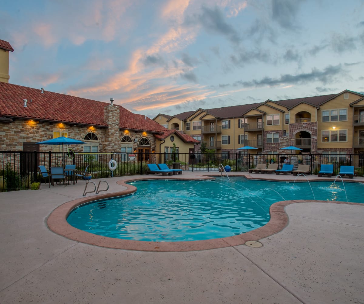 Beautiful outdoor pool at Portofino Apartments in Wichita, Kansas