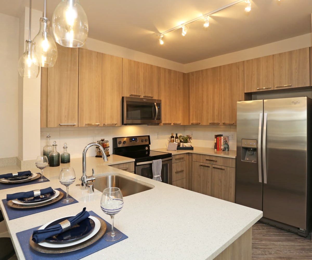 Stainless steel appliances in the spacious kitchen at Mayfair Reserve in Wauwatosa, Wisconsin