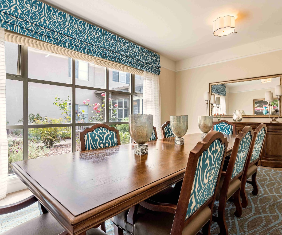 Dining table at Pacifica Senior Living Mission Villa in Daly City, California