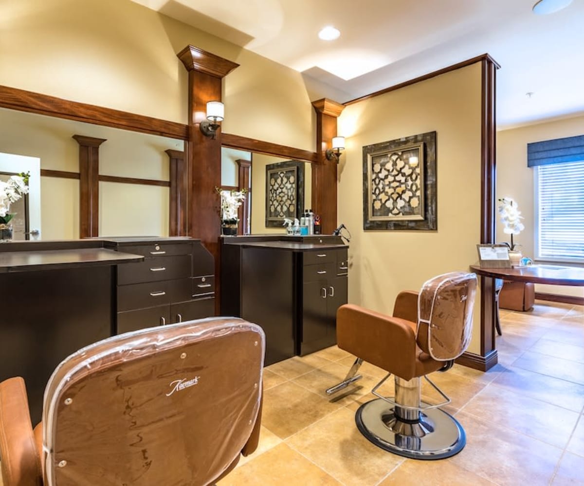 Hair salon at Pacifica Senior Living Oxnard in Oxnard, California