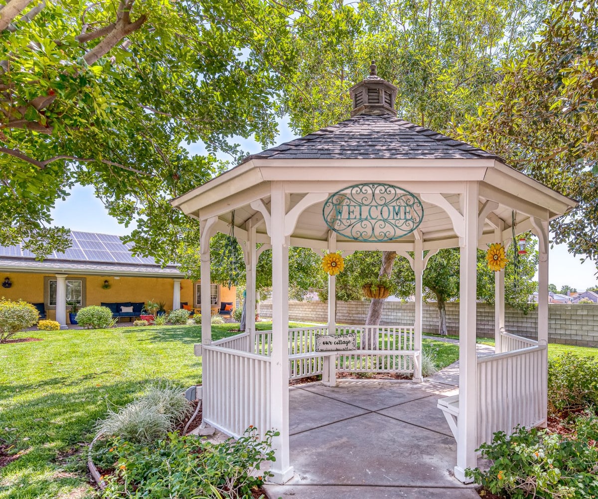 Outdoor gazebo at Pacifica Senior Living Riverside in Riverside, California