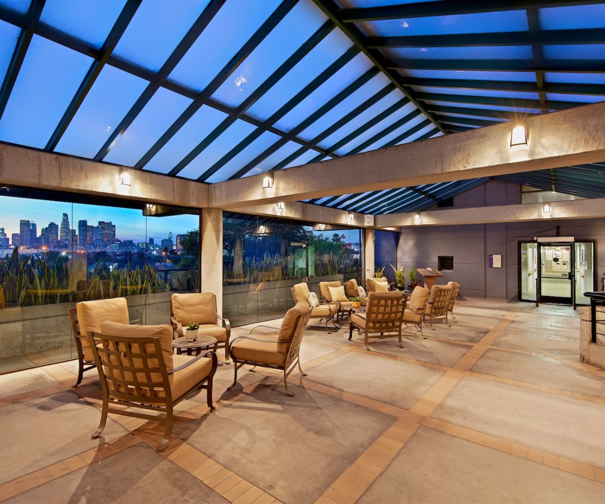 Spacious outdoor seating at Sakura Gardens of Los Angeles in Los Angeles, California