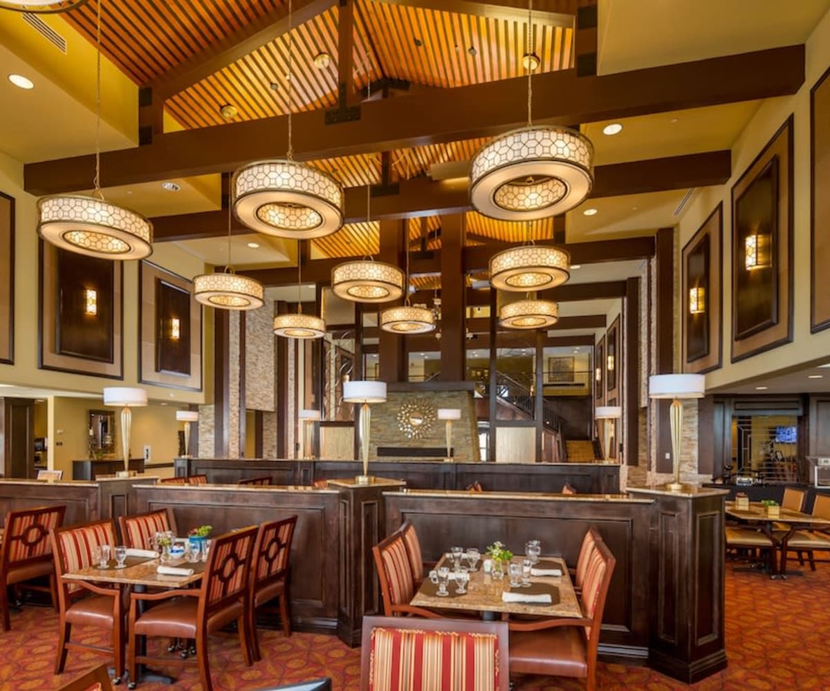 Spacious dining room at Meridian At Stone Creek in Milton, Washington