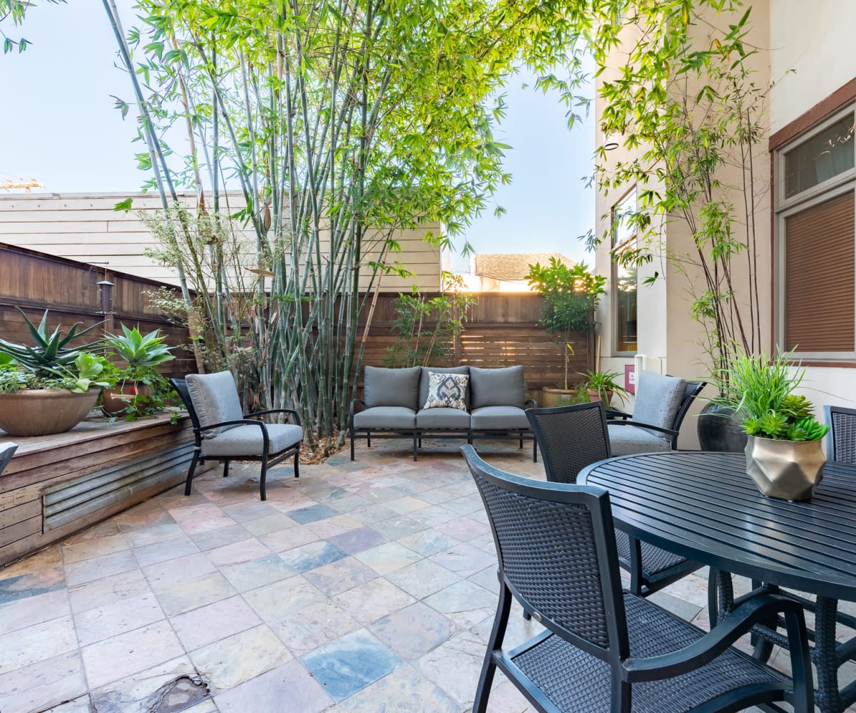 Exterior patio at Village at Hayes Valley in San Francisco, California