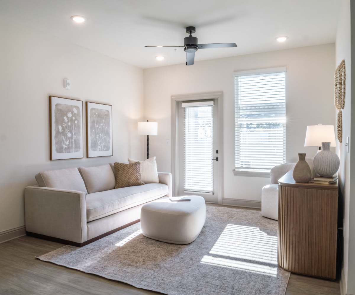Bright Living Room with Modern Decor  at The Waters at Freeport in Freeport, Florida