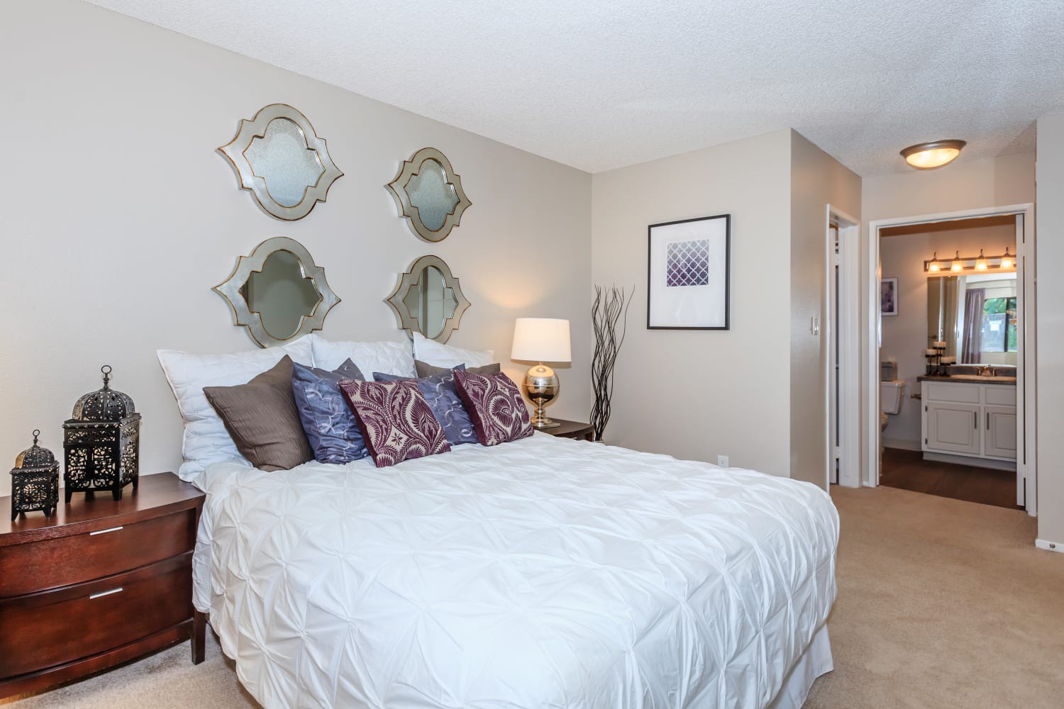 Large bedrooms at Parcwood Apartments in Corona, California