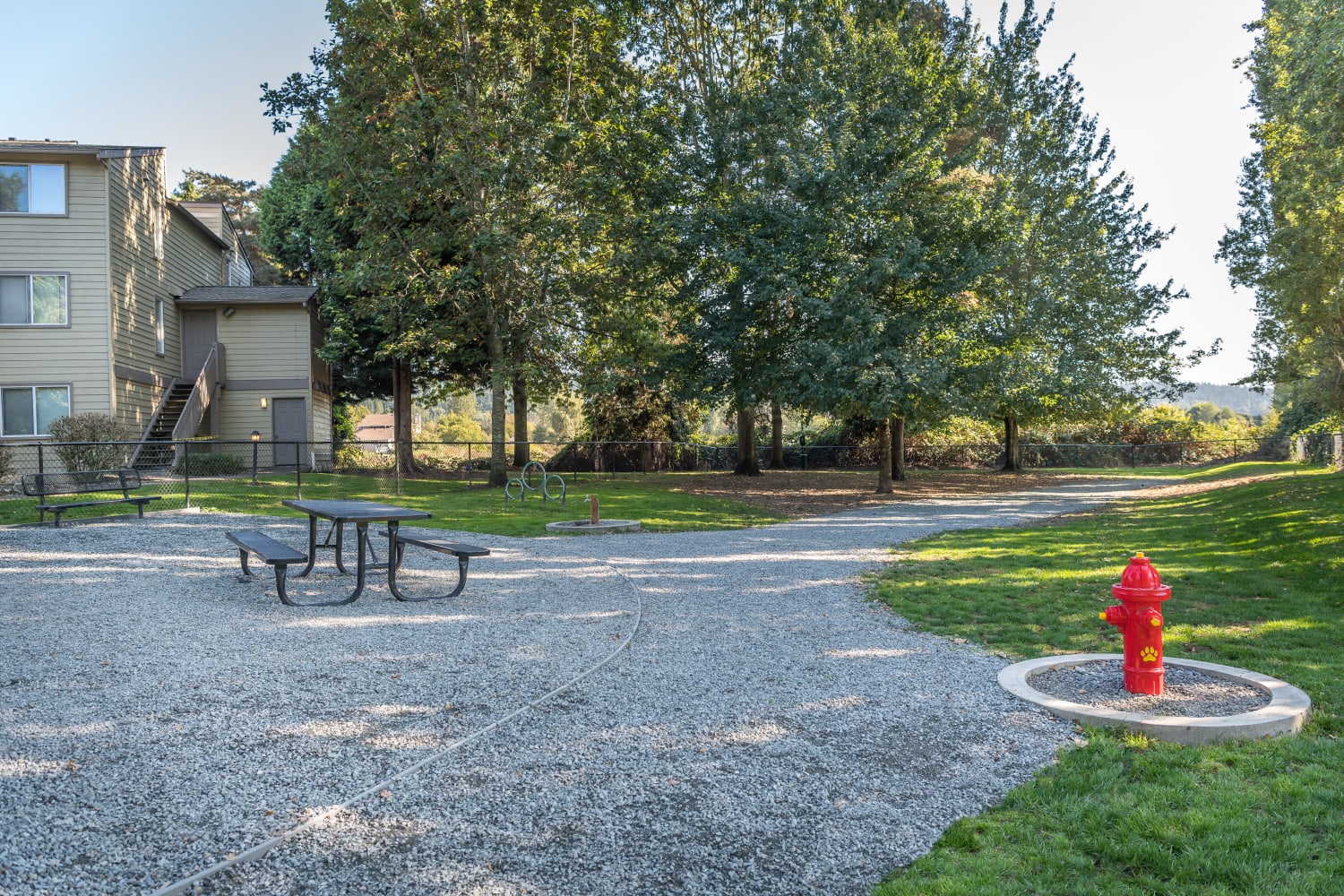 Large pet area at Campbell Run Apartments in Woodinville, Washington