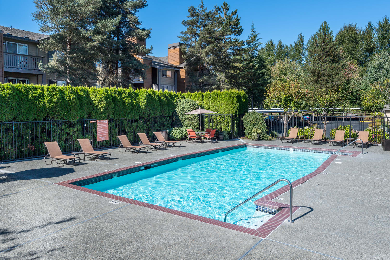 Swimming pool at Campbell Run Apartments in Woodinville, Washington