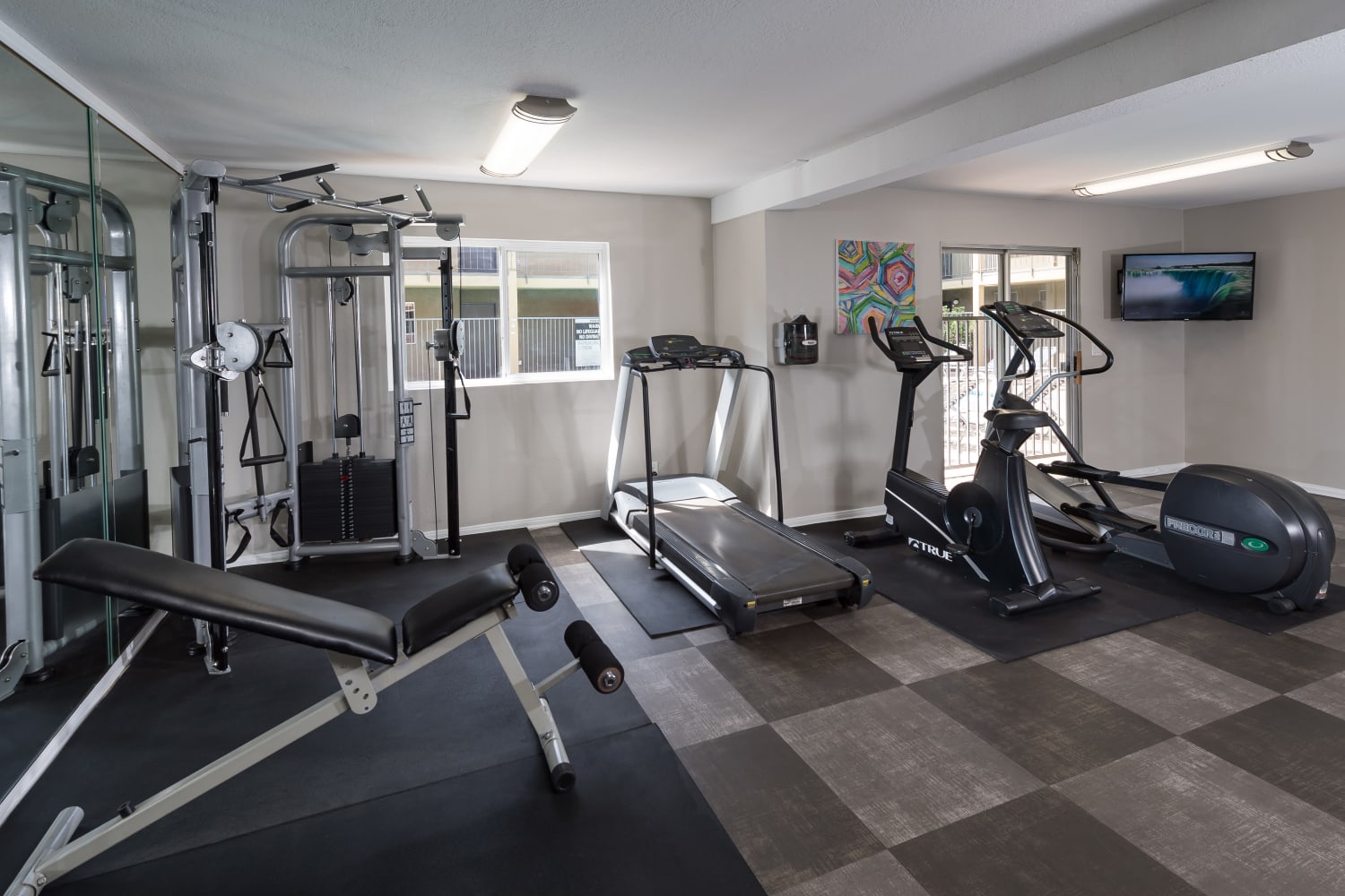 Fitness center at Legacy at Westglen in Glendale, California