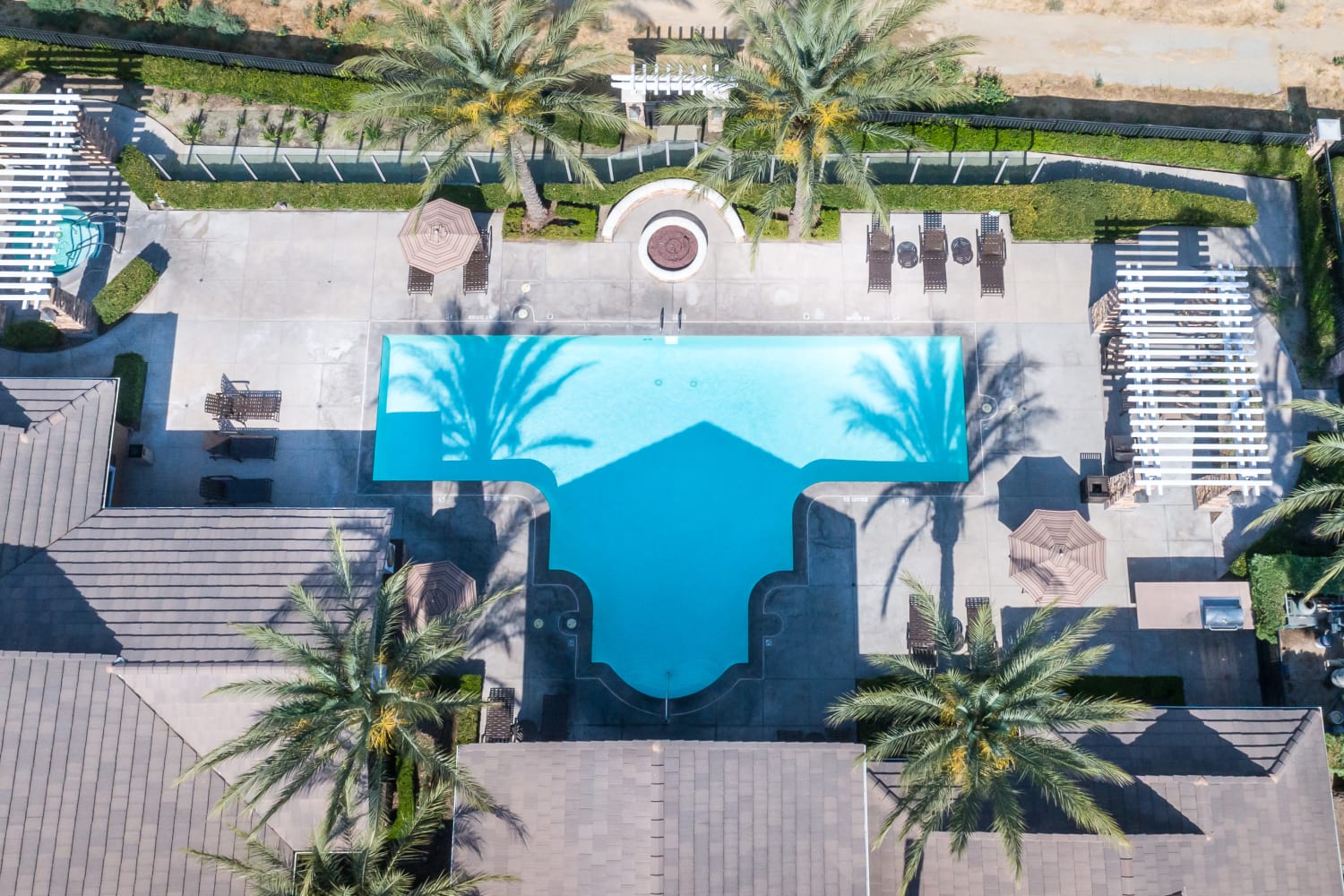 Luxurious swimming pool at The Village on 5th in Rancho Cucamonga, California