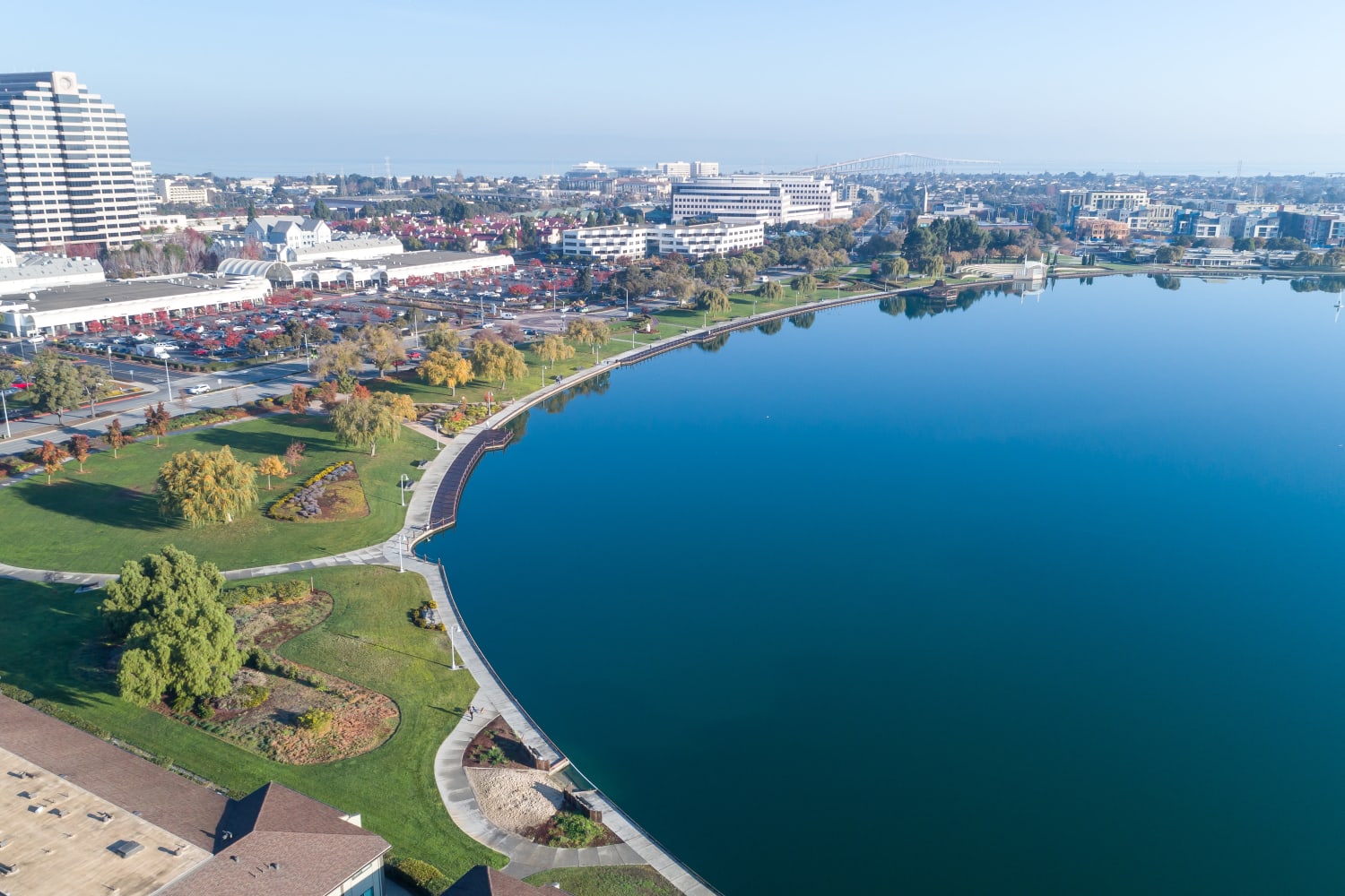 Enjoy waterfront views at Harbor Cove Apartments in Foster City, California